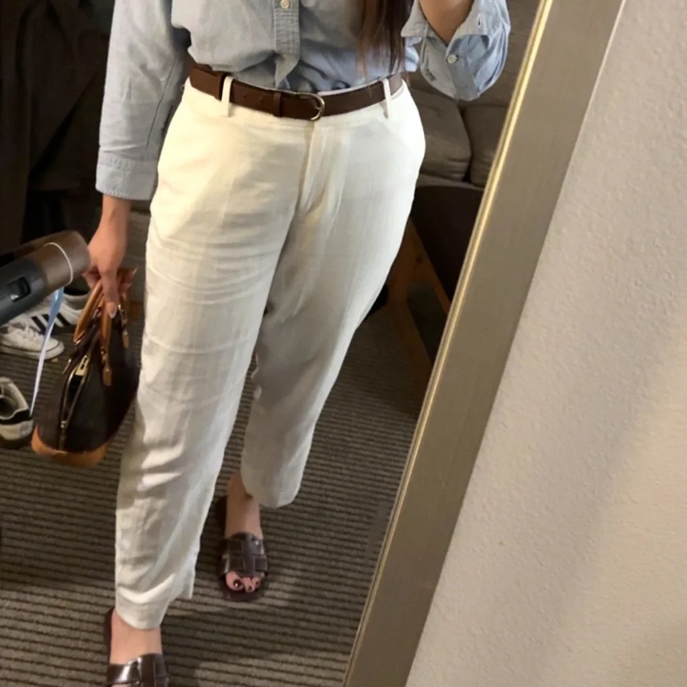 H&M Linen Blend Cropped Pants